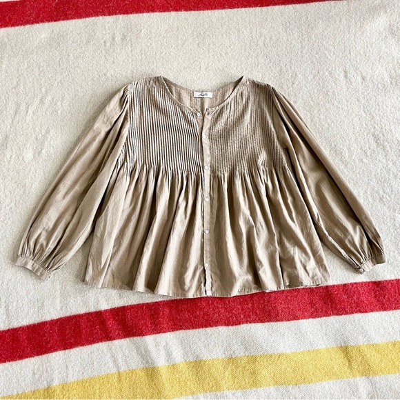 Ichi antiquites hand dyed cotton khadi pintuck shirt - Picture 6 of 12